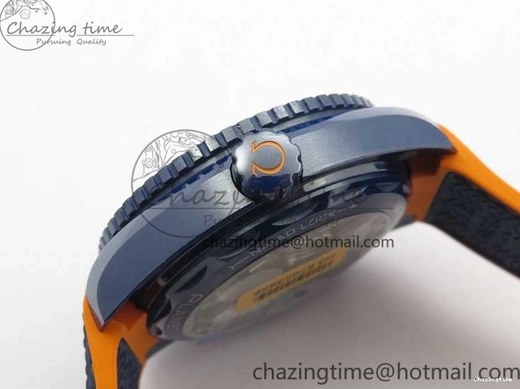 0316 Planet Ocean 45.5mm Big Blue Real Ceramic VSF 1:1 Best Edition on Blue Rubber Strap A8906 Super Clone Unique 7896